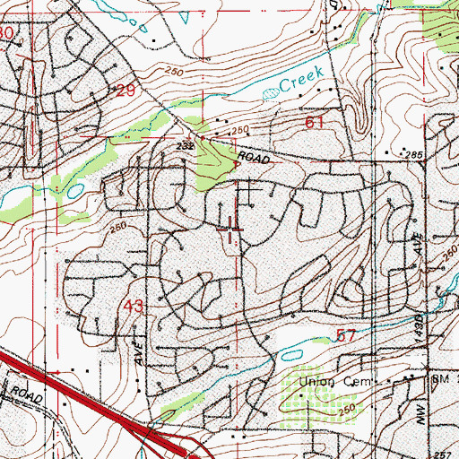Topographic Map of Oak Hills Church, OR