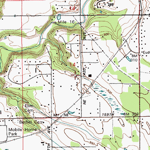 Topographic Map of Old Apostolic Lutheran Church of Brush Prairie, WA