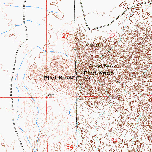 Topographic Map of Pilot Knob, CA