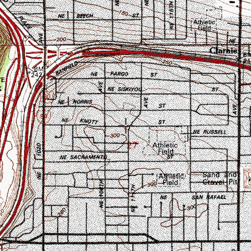 Topographic Map of Parkrose United Methodist Church, OR