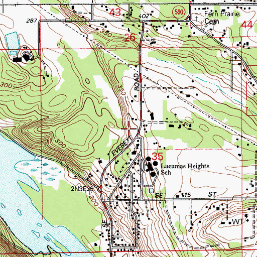 Topographic Map of Grace Foursquare Church, WA