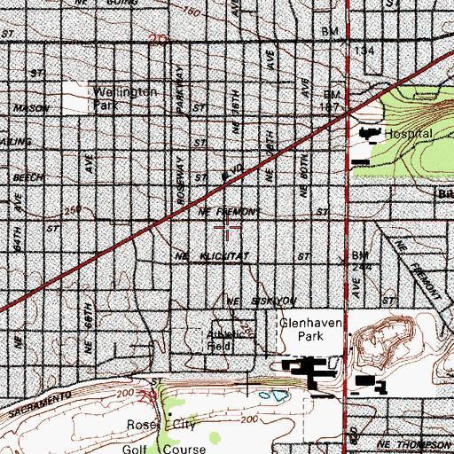 Topographic Map of Grace Lutheran Church, OR