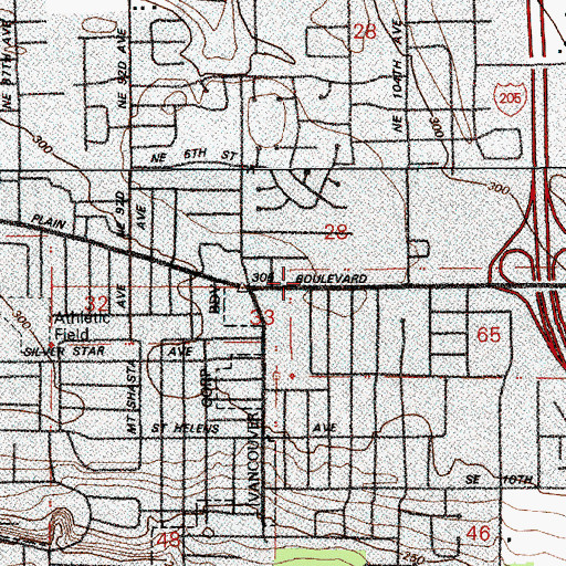 Topographic Map of Grace Lutheran Church, WA