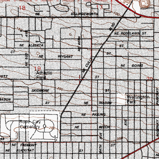 Topographic Map of Grace Presbyterian Church, OR