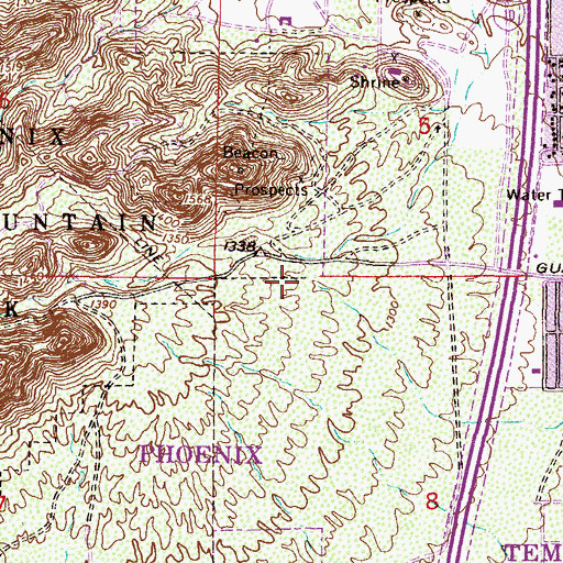 Topographic Map of Burgundy Hill, AZ