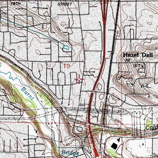 Topographic Map of Hazel Dell Assembly of God Church, WA