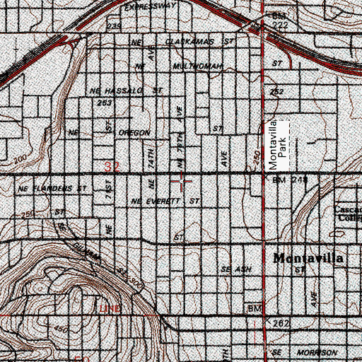 Topographic Map of Highland United Church of Christ, OR