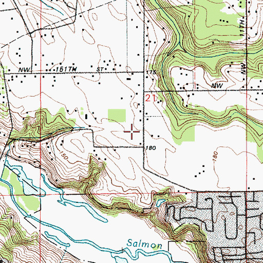 Topographic Map of Hillcrest Church of the Nazarene, WA
