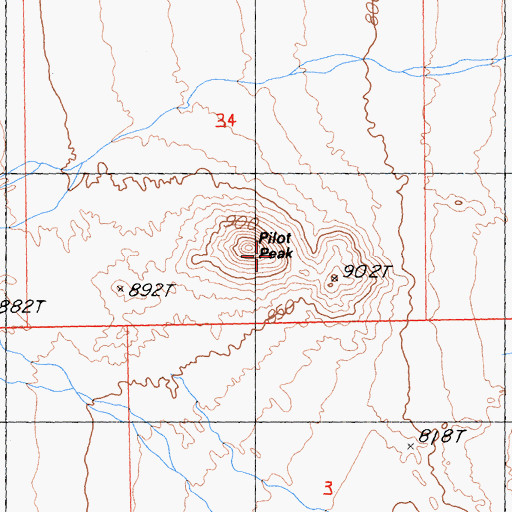 Topographic Map of Pilot Peak, CA