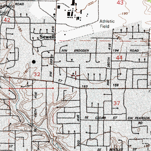 Topographic Map of Hillsboro Presbyterian Church, OR