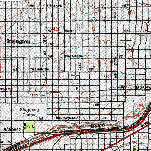 Topographic Map of Holladay Park Church of God, OR