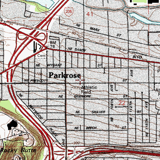 Topographic Map of Holy Nativity of the Theotokos Orthodox Church, OR