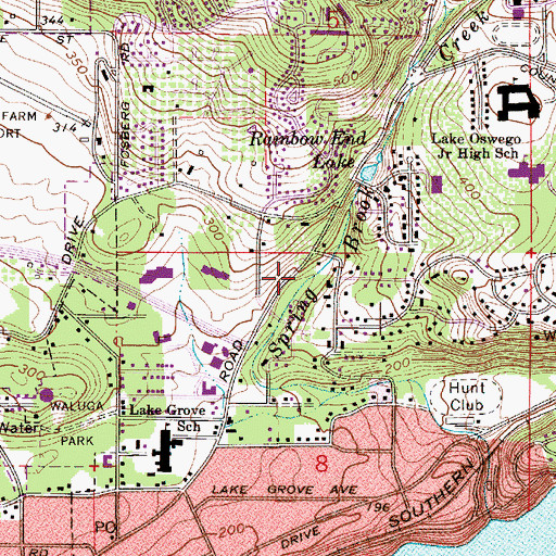 Topographic Map of Hope Community Church of Lake Oswego, OR