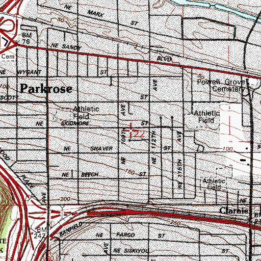 Topographic Map of Hope Lutheran Church of the Deaf, OR
