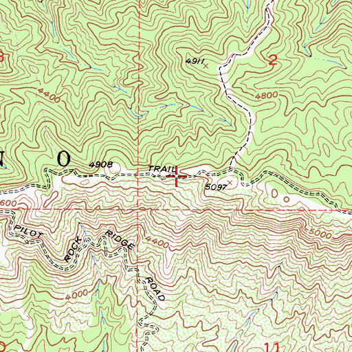 Topographic Map of Pilot Rock Truck Trail, CA