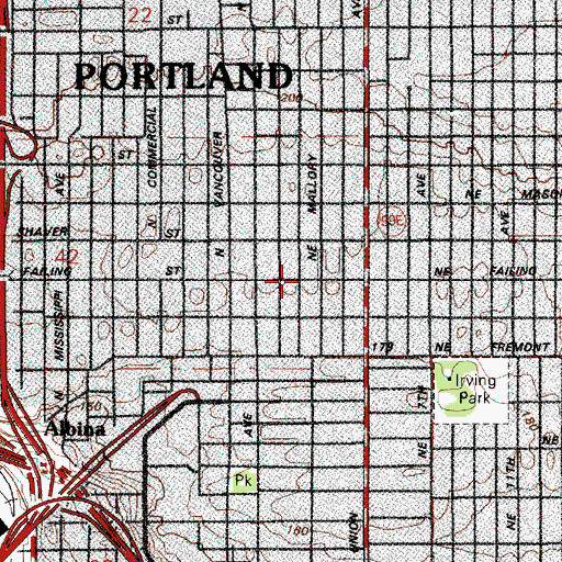 Topographic Map of Hughes Memorial United Methodist Church, OR
