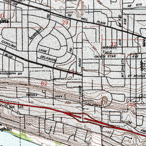 Topographic Map of Immanuel Lutheran Church, WA