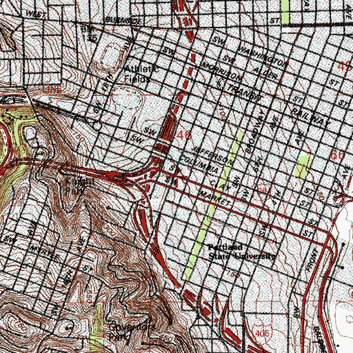 Topographic Map of Intown Presbyterian Church, OR