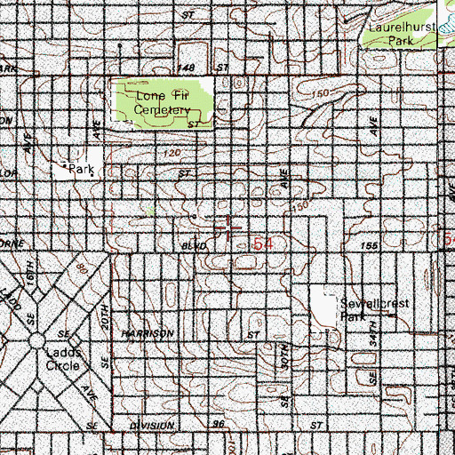 Topographic Map of Japanese United Methodist Church of Epworth, OR