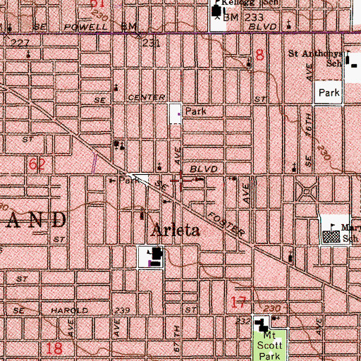 Topographic Map of Kern Park Christian Church, OR
