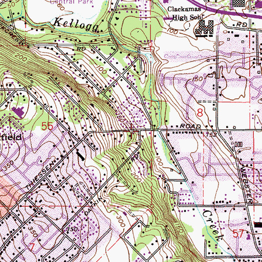 Topographic Map of King of Kings Lutheran Church, OR