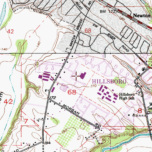 Topographic Map of Minter Bridge Elementary School, OR