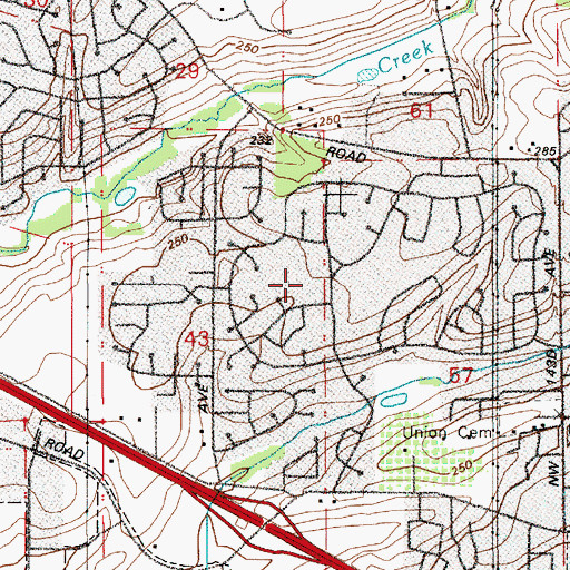 Topographic Map of Oak Hills Elementary School, OR