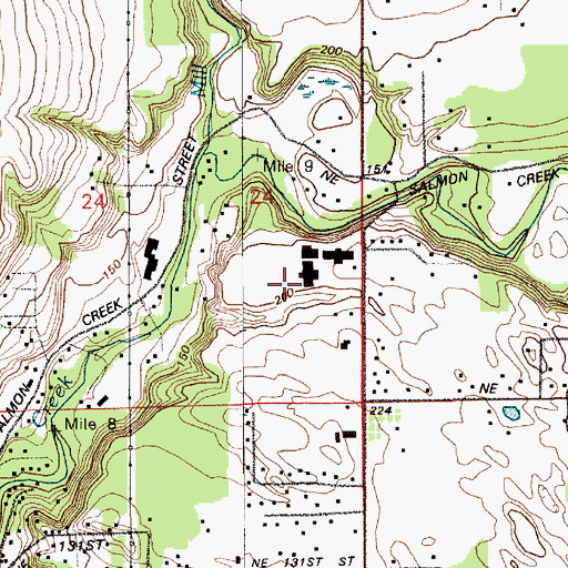 Topographic Map of Pleasant Valley Middle School, WA