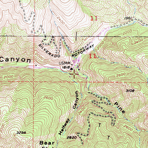 Topographic Map of Pine Canyon, CA