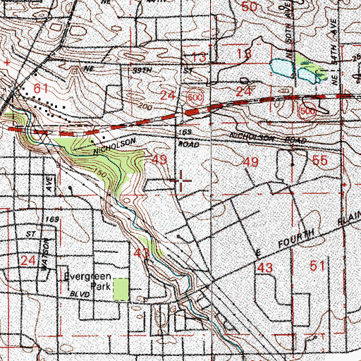 Topographic Map of Roosevelt Elementary School, WA