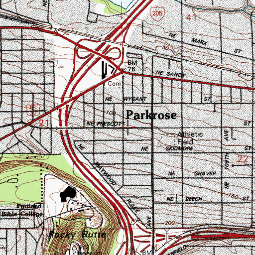 Topographic Map of Saint Rita Religious Education Center, OR