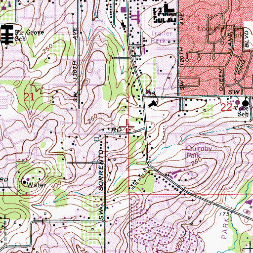 Topographic Map of Saint Stephens Academy, OR