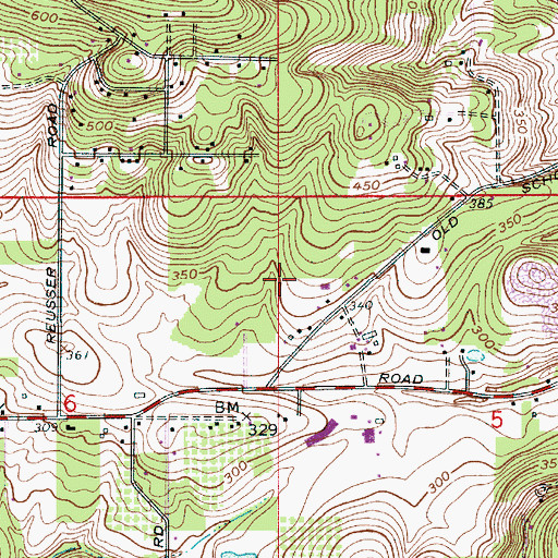 Topographic Map of Scholls Heights Elementary School, OR