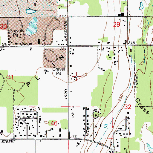 Topographic Map of Shahala Middle School, WA