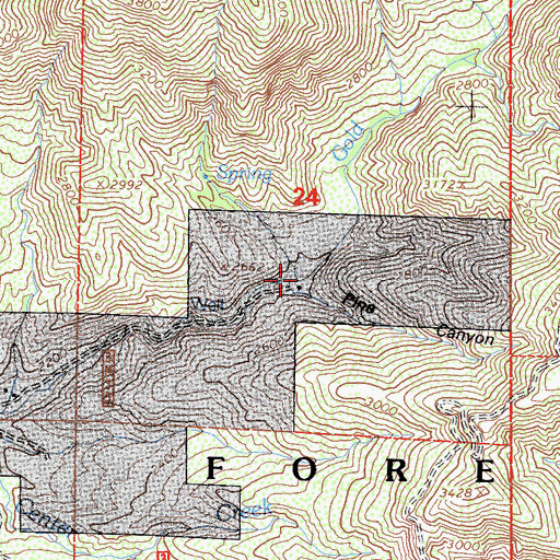 Topographic Map of Pine Canyon, CA