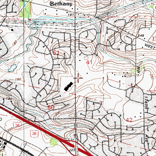 Topographic Map of Westview High School, OR