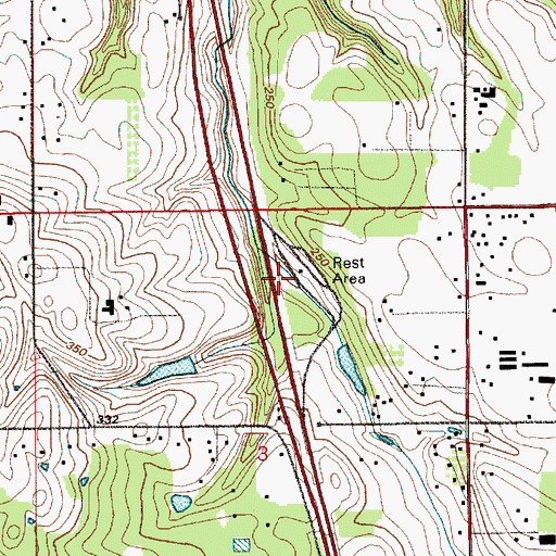 Topographic Map of Gee Creek Rest Area, WA