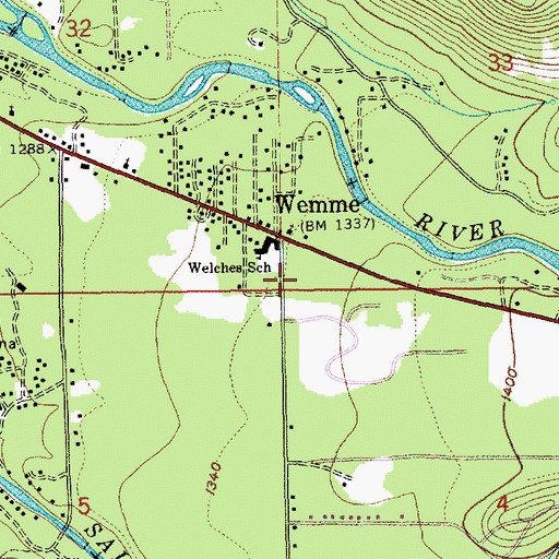Topographic Map of Hoodland Plaza Shopping Center, OR