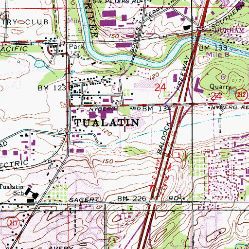 Topographic Map of Martinazzi Square Shopping Center, OR