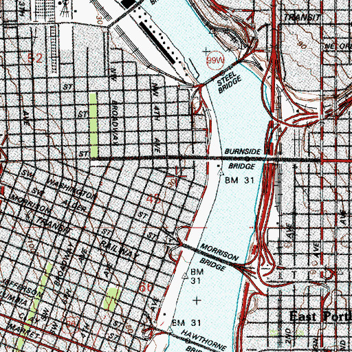 Topographic Map of New Market Village Shopping Center, OR