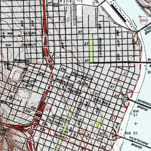 Topographic Map of Pittock Block, OR