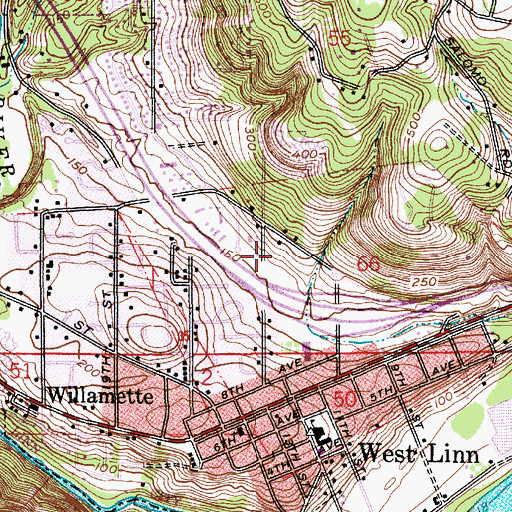 Topographic Map of River Falls Shopping Center, OR