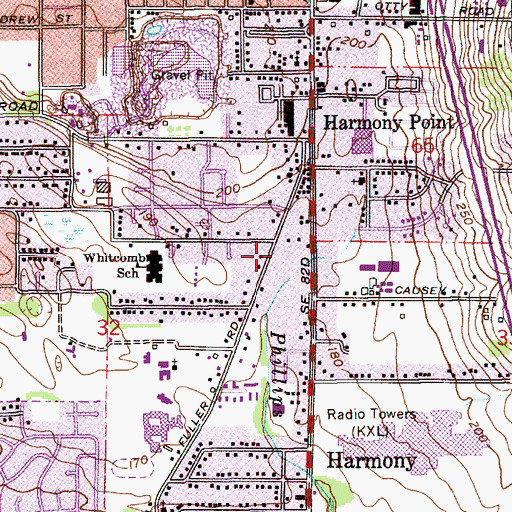 Topographic Map of Ross Center Shopping Center, OR
