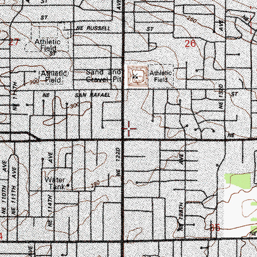 Topographic Map of San Rafael Center Shopping Center, OR