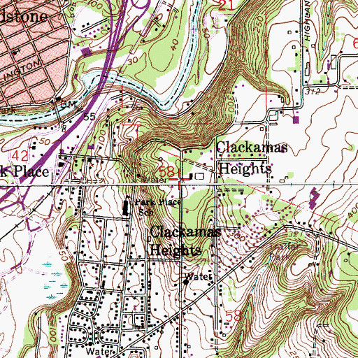 Topographic Map of South Fork Water Board Treatment Plant, OR