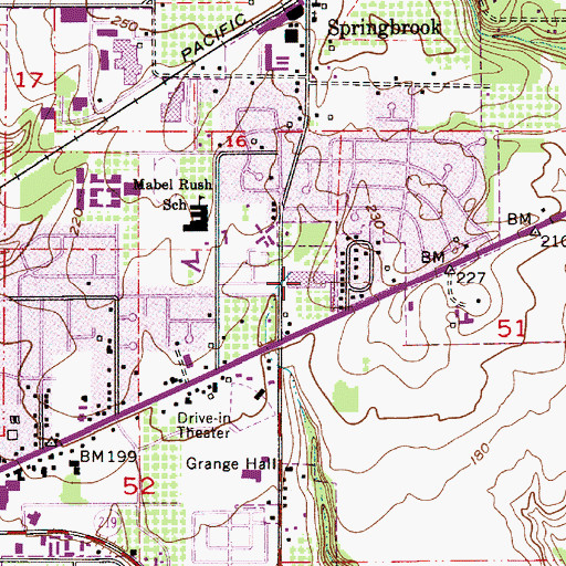 Topographic Map of Springbrook Plaza Shopping Center, OR