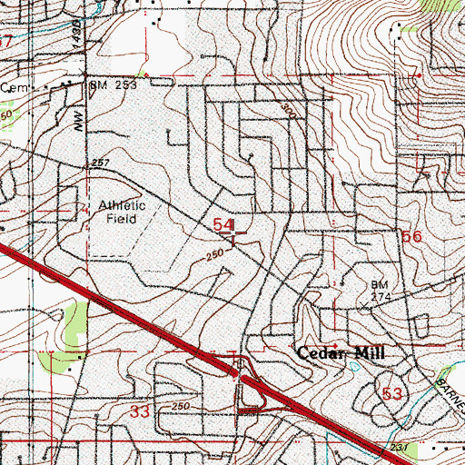 Topographic Map of Sunset Mall Shopping Center, OR