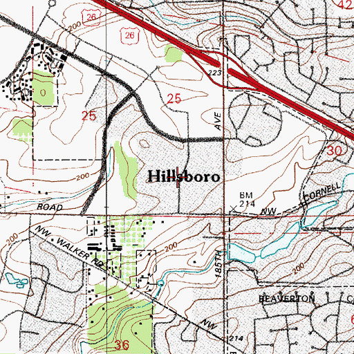 Topographic Map of Tanasbourne Village Shopping Center, OR