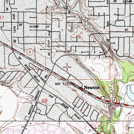 Topographic Map of The Sunset Esplanade Shopping Center, OR