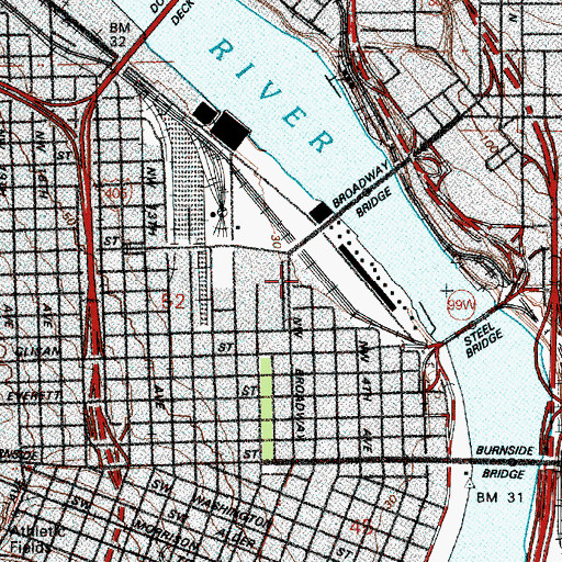 Topographic Map of Union Station, OR